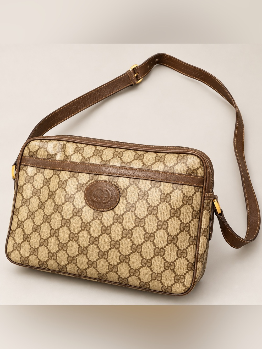 Gucci Beige and Brown Crossbody Bag